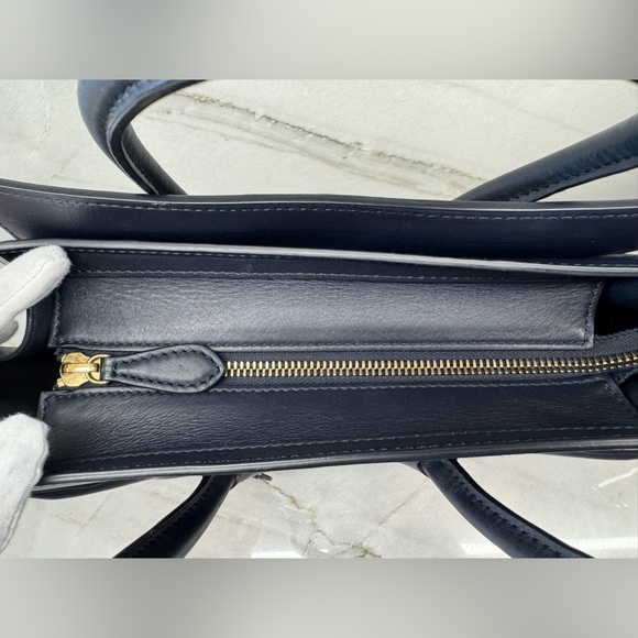 Celine Leather Luggage Handbag in Navy Blue - Picture 10 of 12
